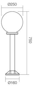 Lampă de exterior SFERA 1xE27/42W/230V IP44 25x75 cm albă Redo 9779