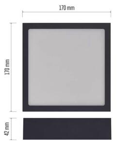 Plafonieră LED/12,5W/230V 3000/3500/4000K 17x17 cm negru