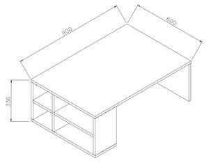 Măsuță de cafea DEFNE 34x90 cm albă/maro