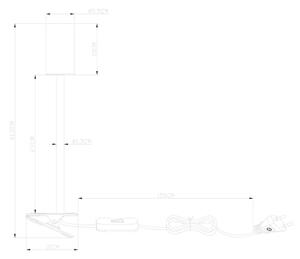 Lampă flexibilă cu clemă ROBBY 1xGU10/25W/230V neagră/alamă Globo 57911KW