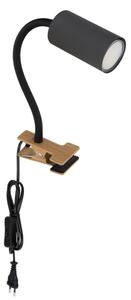 Lampă flexibilă cu clemă ROBBY 1xGU10/25W/230V neagră/maro Globo 57911KG