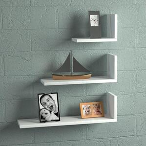SET 3x raft de perete ATLAS alb