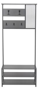 Cuier de perete cu pantofar NOMAD 182x78 cm negru/antracit