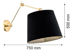 Lampă de perete ZAKYNTOS PLUS 1xE27/15W/230V neagră/aurie Argon 4898