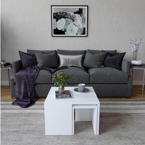 SET 4x măsuță laterală ORTANCA + măsuță de cafea albă