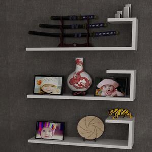 SET 3x raft de perete EMILY 18x60 cm alb