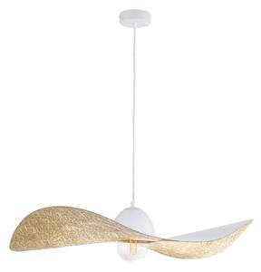 Lustră pe cablu KAPELLO 1xE27/60W/230V d. 76 cm albă/aurie