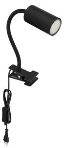 Lampă flexibilă cu clemă ROBBY 1xGU10/25W/230V neagră Globo 57911KB