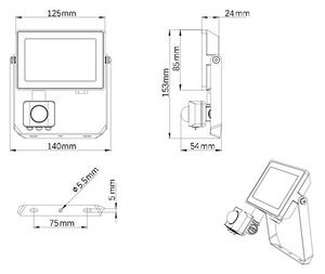 Proiector LED de exterior cu senzor PROJECTLINE LED/20W/230V IP65 3000K Philips