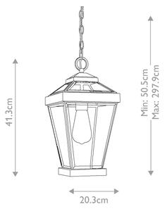 Lustră pe lanț de exterior RAVINE 1xE27/60W/230V IP23 neagră Quoizel