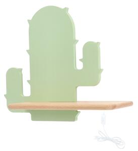 Aplică LED cu raft pentru copii CACTUS LED/4W/230V verde/lemn