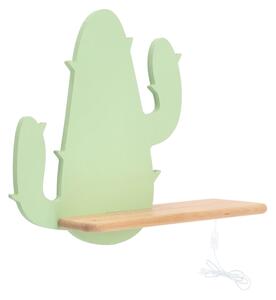 Aplică LED cu raft pentru copii CACTUS LED/4W/230V verde/lemn