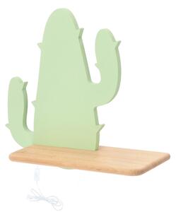 Aplică LED cu raft pentru copii CACTUS LED/4W/230V verde/lemn