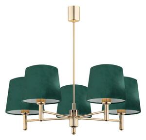 Lustră pe tijă PONTE 5xE27/15W/230V verde/alamă Argon 2145