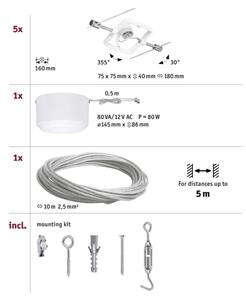 Paulmann 94134 - Set 5x GU5.3/10W, sistem complet pe cablu MAC, 230V, alb
