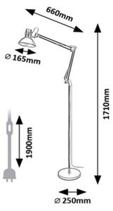 Lampadar ARISTEO 1xE27/40W/230V negru/crom lucios Rabalux 2196
