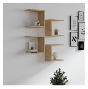 SET 4x etajeră de perete BASE maro
