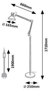 Lampadar ARISTEO 1xE27/40W/230V crem/aurie Rabalux 2197