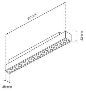 LED lampă pentru sistem Magnetic Track 18W 48V 4000K