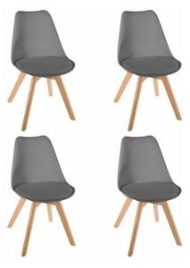 SET 4x scaun de sufragerie BAYA fag/gri-închis