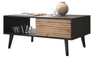 Măsuță de cafea WILLOW 46x104 cm negru/stejar artizan