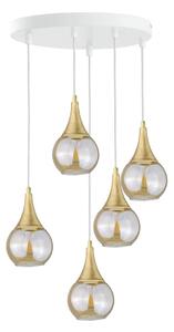 Lustră pe cablu LACRIMA WHITE 5xE27/60W/230V d. 45 cm