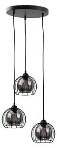 Lustră pe cablu SOLO BLACK 3xE27/60W/230V d. 30 cm