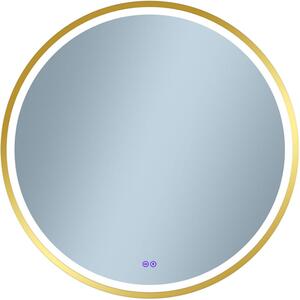 Venti Orion Gold oglindă 80x80 cm rotund cu iluminare cu covoraș de încălzire auriu 5905951180311