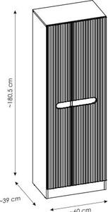 Comad Nova Cashmere dulap 60x39x180.5 cm laterala pe picioare bej NOVA CASHMERE 80-60-2D