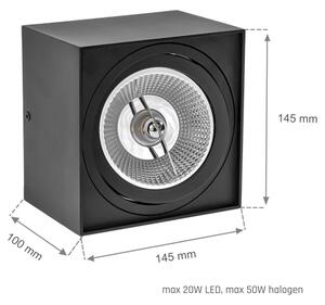 Spot CHLOE AR111 1xGU10/50W/230V negru pătrat