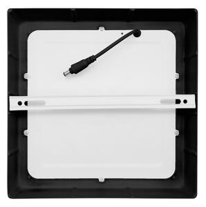 Plafonieră LED/18W/230V 3000/4000/6000K negru pătrat Solight WD173-B