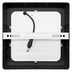 Plafonieră LED/12W/230V 3000/4000/6000K negru pătrat Solight WD171-B