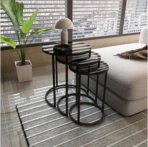 SET 3x măsuță laterală ALYA d. 34/42/50 cm negru