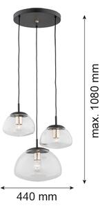 Lustră pe cablu Argon 1492 TRINI 3xE27/15W/230V neagră