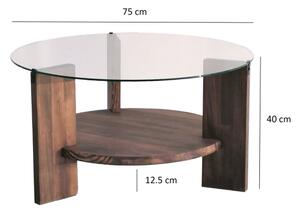 Măsuță de cafea MONDO 40x75 cm pin/transparent