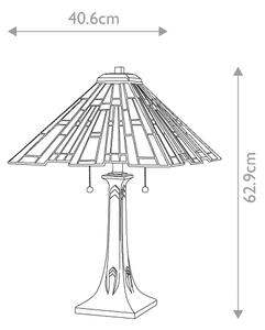 Quoizel QZ-MAYBECK-TL - Lampă de masă Tiffany MAYBECK, 2 x E27, 60 W, 230 V