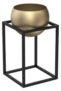 Ghiveci metalic de flori 51,3x29 cm negru/auriu