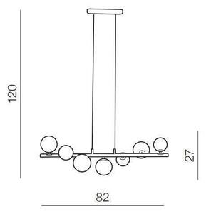 Lustră pe cablu SYBILLA 7xG9/25W/230V neagră Azzardo AZ4406