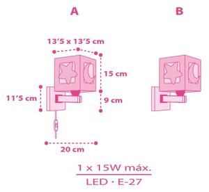 Aplică pentru copii MOONLIGHT 1xE27/15W/230V roz Dalber 63239S