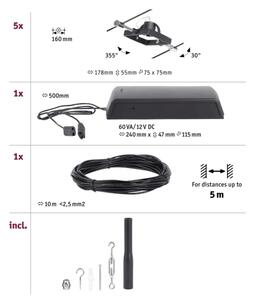 Paulmann 94434 - Set 5x GU5,3/10W spot MAC 230V negru