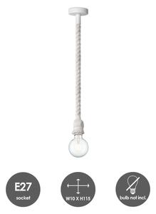 Lustră pe cablu LEONARDO ROPE 1xE27/10W/230V alb