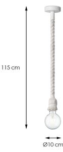 Lustră pe cablu LEONARDO ROPE 1xE27/10W/230V alb
