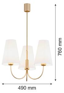 Lustră pe tijă SAFIANO 3xE27/15W/230V auriu Argon 6267