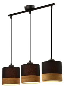 Lustră pe cablu PORTO 3xE27/60W/230V negru/maro