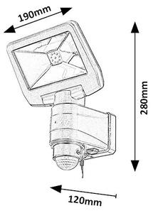 Rabalux 77021 - Proiector solar LED DOJRAN cu senzor, 5W, IP44