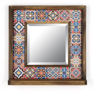 Oglindă de perete 33x32,5 cm pin/roșu