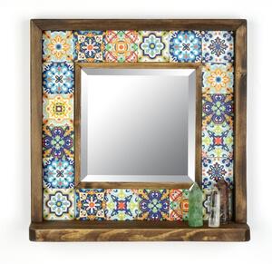 Oglindă de perete 33x32,5 cm pin/galben