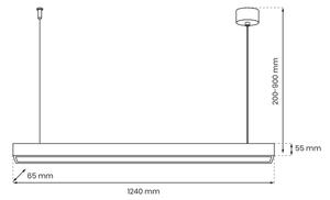 Lustr pe cablu LUNGO T8 1xG13/18W/230V negru