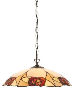Endon 112197 - Candelabru pe lanț Tiffany INGRAM 1xE27/60W/230V diam. 45 cm