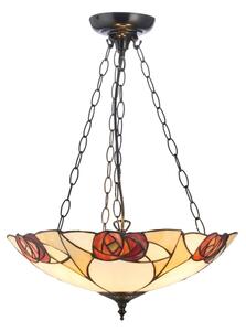 Endon 111879 - Candelabru pe lanț Tiffany INGRAM 3xE27/10W/230V, diam. 45 cm
